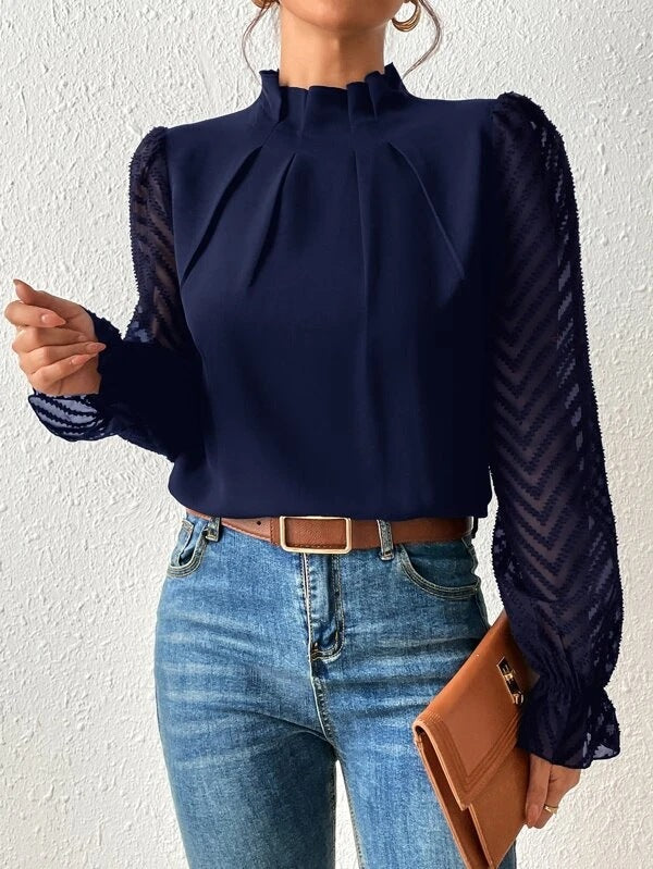 Cressida - Elegant Patterned Women's Top for Versatile Style