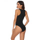 Camila - Women's Sporty One-Piece Swimsuit with Button Details
