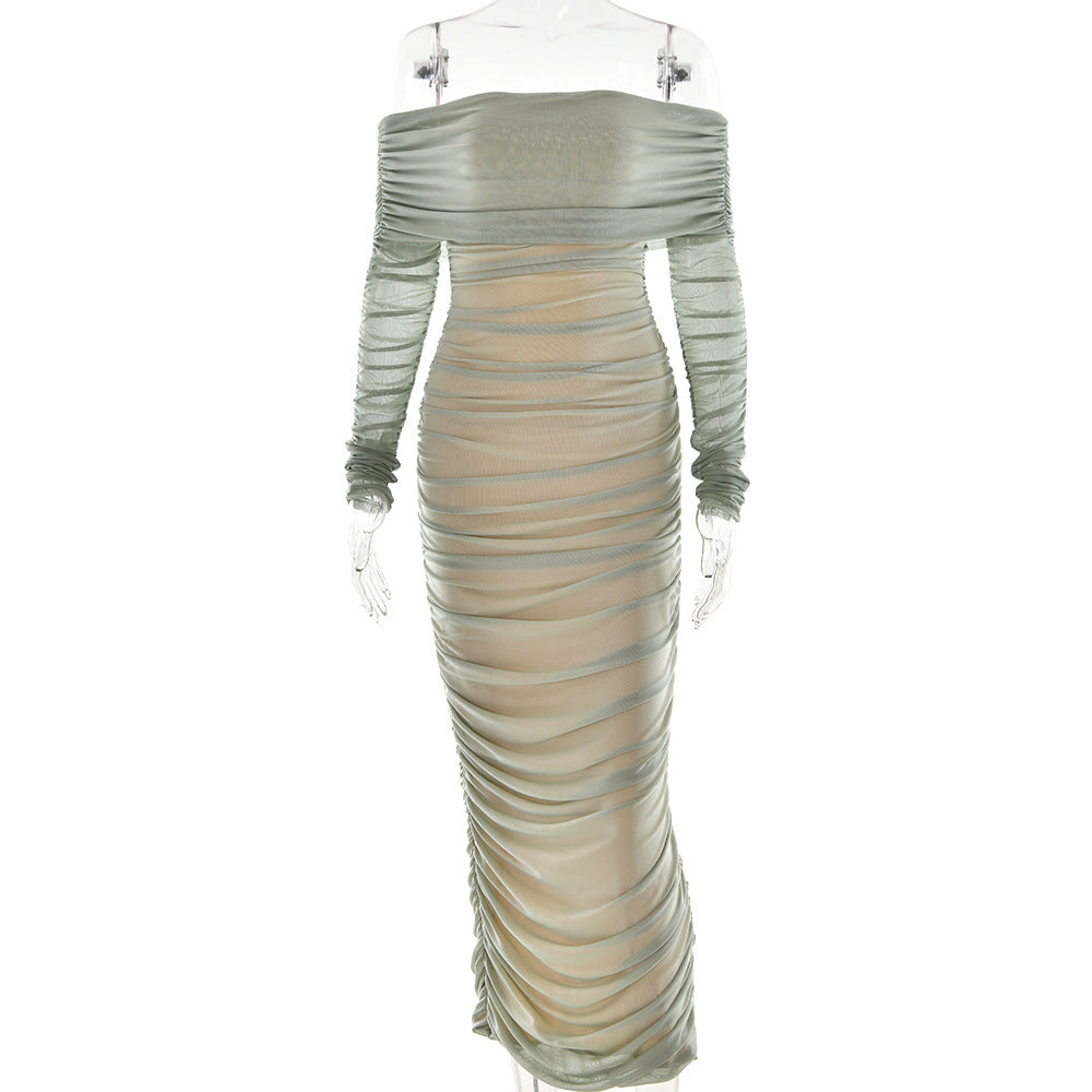 Beth - Elegant Off-Shoulder Maxi dress with Ruffle Details