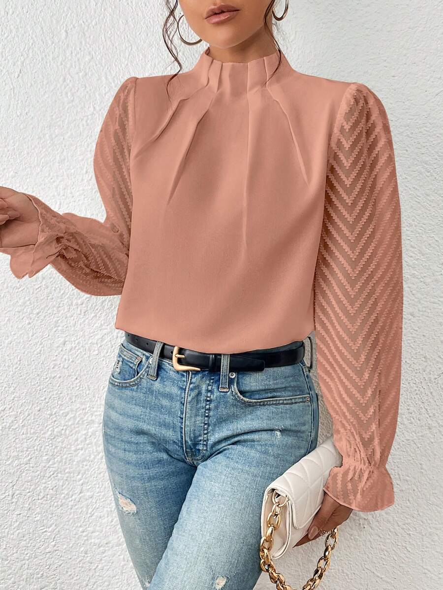 Cressida - Elegant Patterned Women's Top for Versatile Style