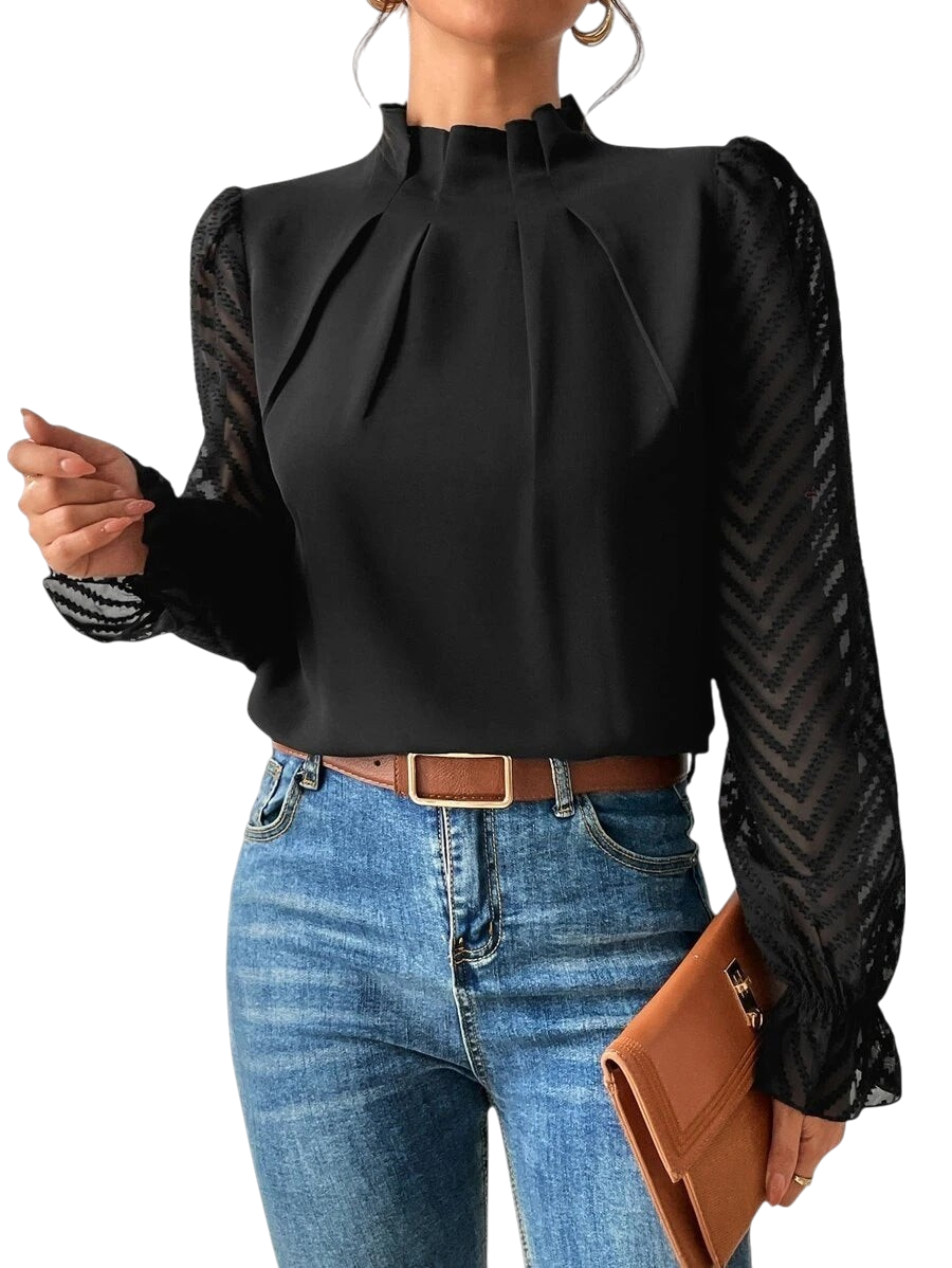 Cressida - Elegant Patterned Women's Top for Versatile Style