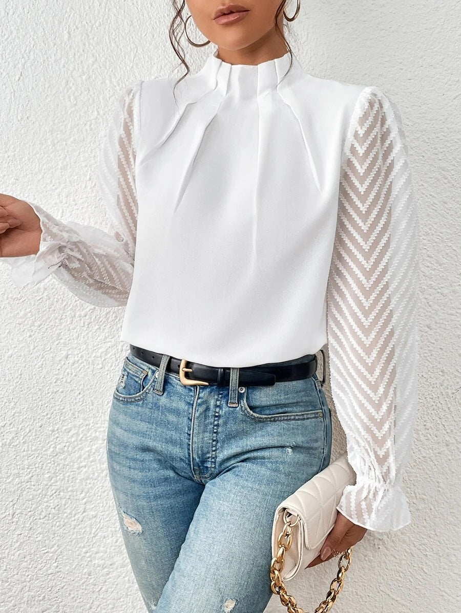 Cressida - Elegant Patterned Women's Top for Versatile Style
