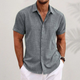 Bill - Minimalist Short Sleeve Cotton and Linen Shirt for Men