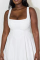 Hattie-Rae - Stylish High-Waisted Square-Neck Midi Dress for Summer Elegance