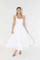 Hattie-Rae - Stylish High-Waisted Square-Neck Midi Dress for Summer Elegance