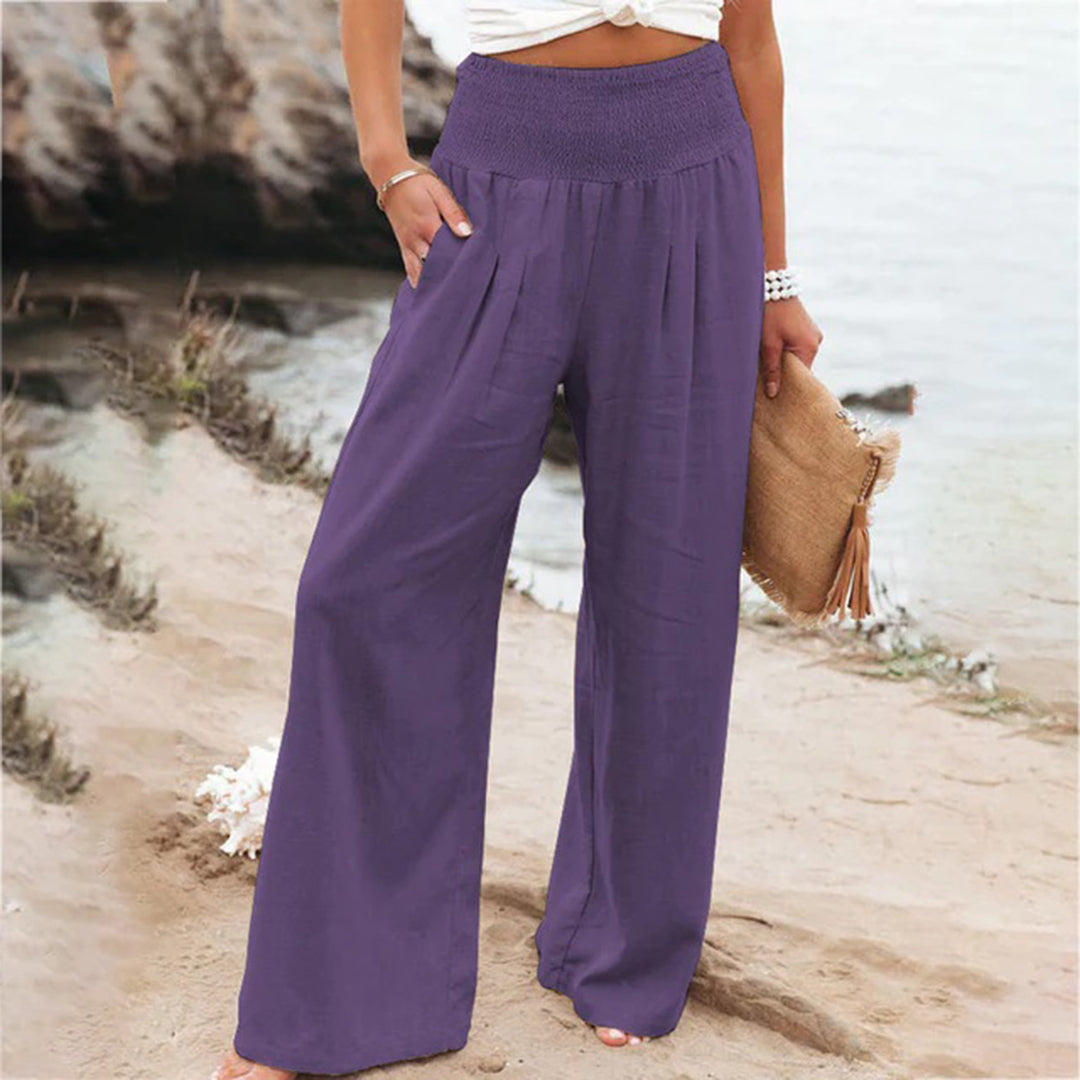 Jaycee - Linen Summer Pants With Stretch For Women Breathable