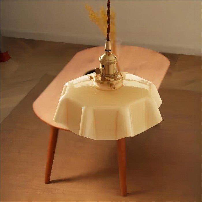 Rustora - Retro Floral Brass Pendant Lamp With Soft LED Lighting