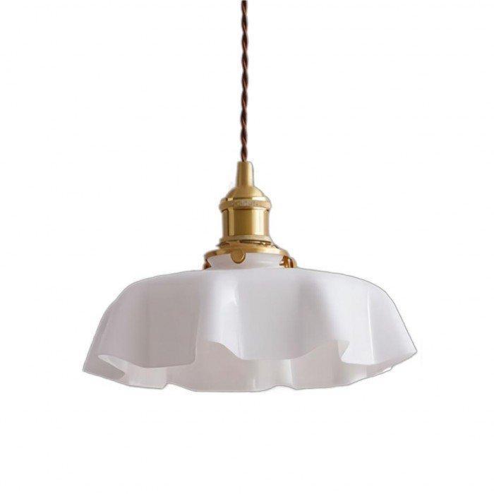 Rustora - Retro Floral Brass Pendant Lamp With Soft LED Lighting
