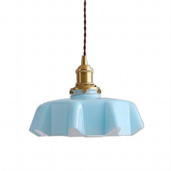 Rustora - Retro Floral Brass Pendant Lamp With Soft LED Lighting