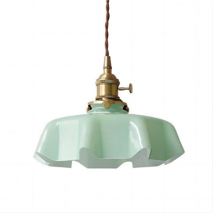 Rustora - Retro Floral Brass Pendant Lamp With Soft LED Lighting