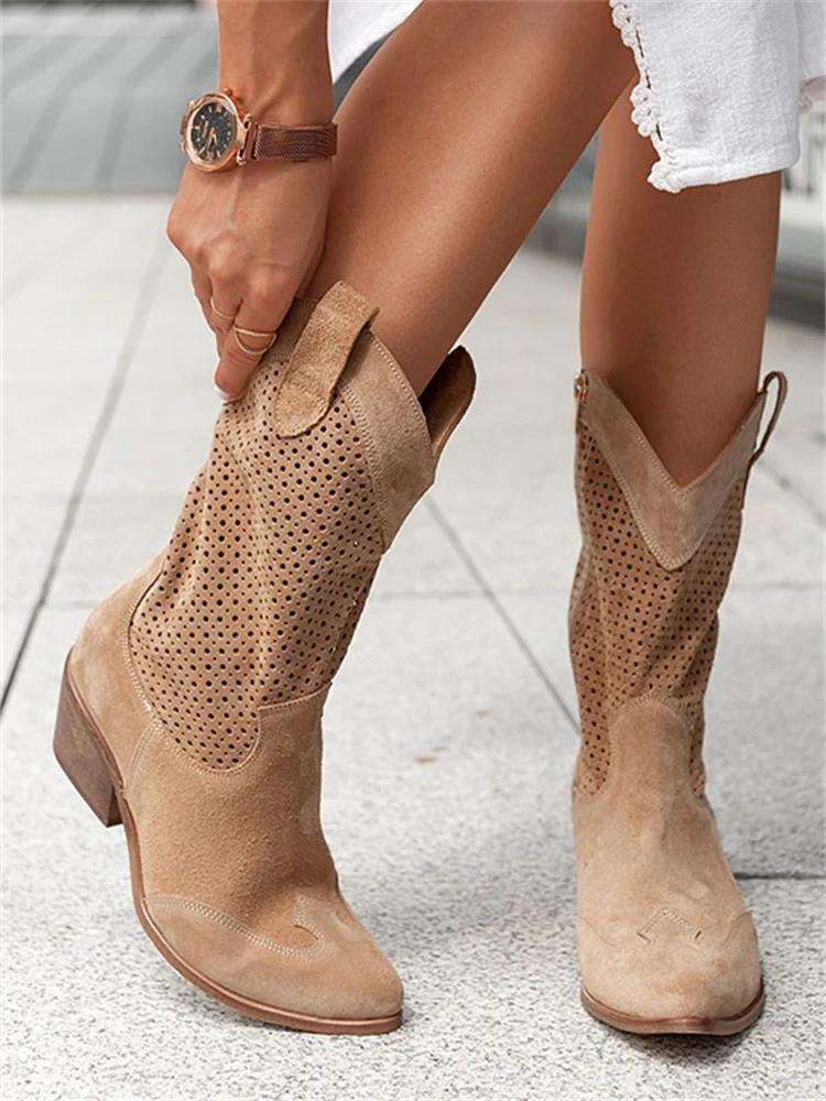 Wisteria - Stylish and Breathable Cowboy Boots for Summer Fashion
