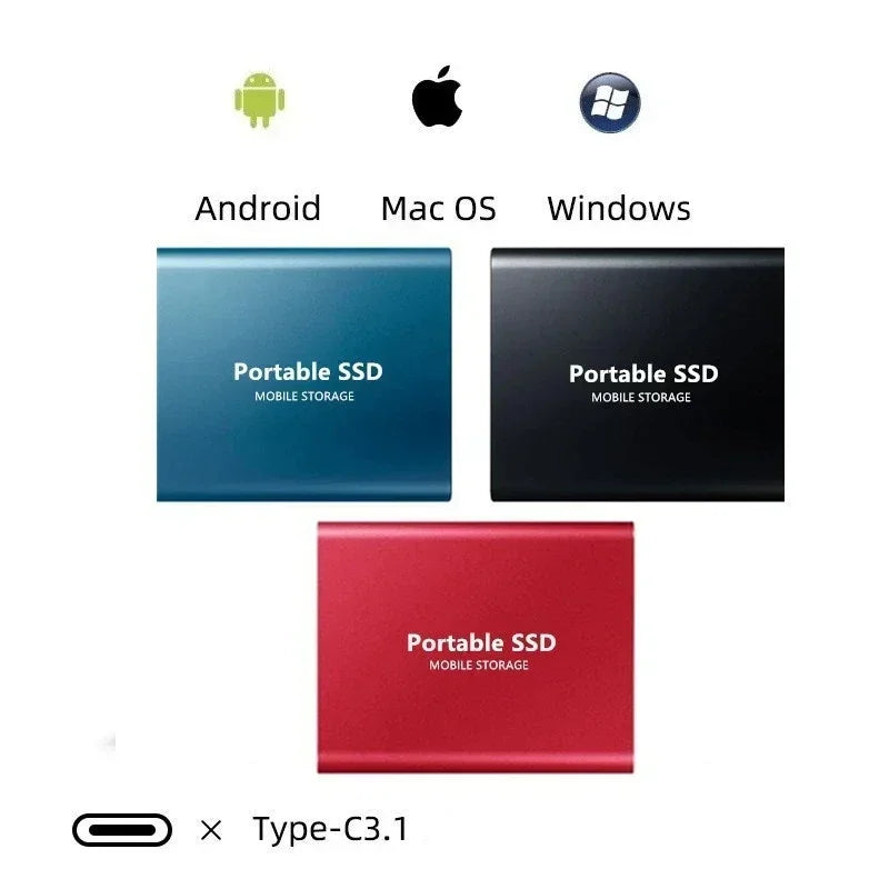 Bowlisca - Portable SSD External Drive 2TB Compact High Speed Storage