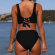 Rosemarie - Wrap Bikini Top With Wide Straps High Waist Side Tie