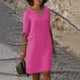 Jaliyah - Elegant Linen Summer Dress with V-Neck for Women
