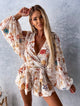 Alayna - Stylish Women's Beach Play Dress with Deep V-neck and Lantern Sleeves