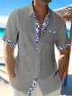 Aidan - Stylish Men's Linen Shirt with Breathable Fabric and Patterned Details
