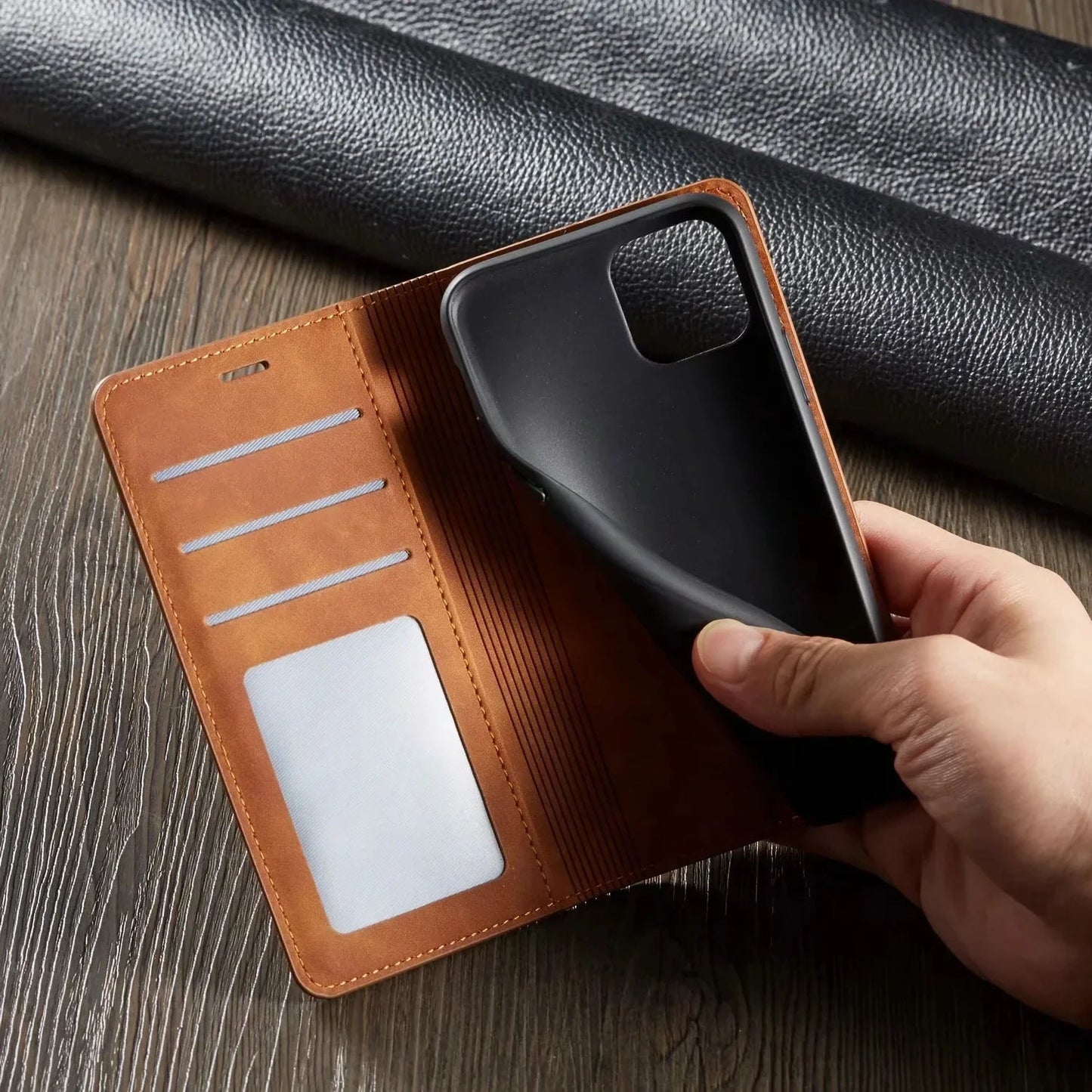 Elvion - Magnetic Leather iPhone Case With Stylish Protection