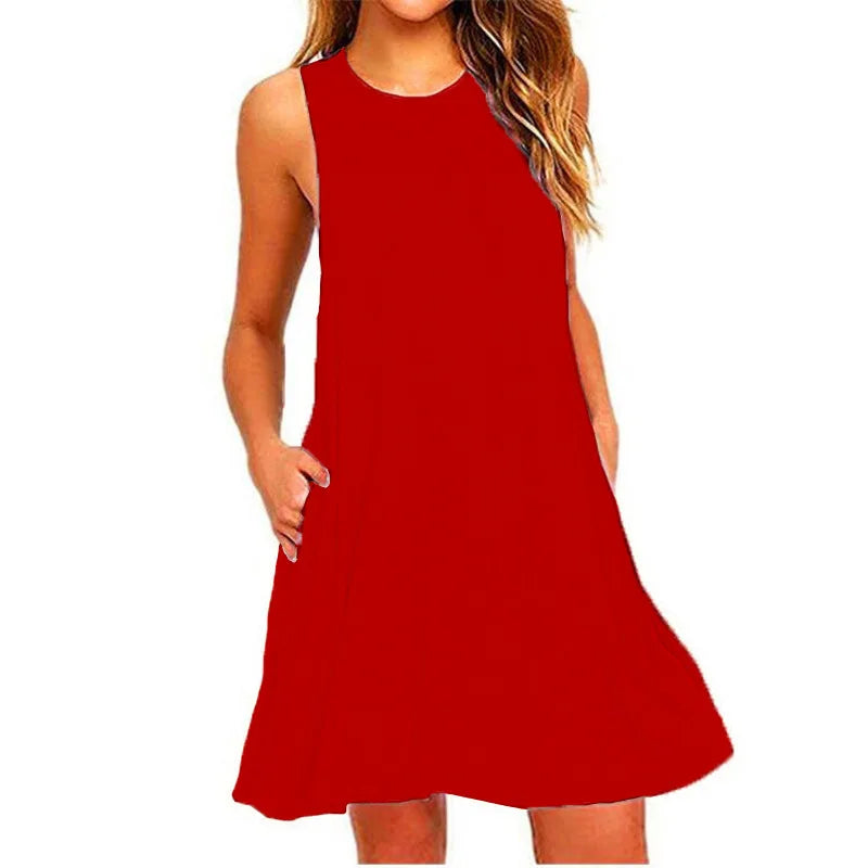 Chantelle - Summer Casual Swing Women's Dress with Pockets