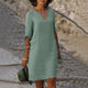 Jaliyah - Elegant Linen Summer Dress with V-Neck for Women