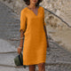 Jaliyah - Elegant Linen Summer Dress with V-Neck for Women
