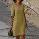 Jaliyah - Elegant Linen Summer Dress with V-Neck for Women