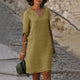 Jean - Elegant Knee-Length Dress with V-Neck and Relaxed Sleeves