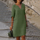 Jaliyah - Elegant Linen Summer Dress with V-Neck for Women