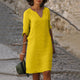 Jaliyah - Elegant Linen Summer Dress with V-Neck for Women