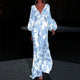 Mitzi - Stylish V-neck Dress with Boho Puff Sleeves