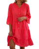 Candela - Breathable Women's Summer Dress with Flattering V-neck and Flared Sleeves