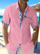Aidan - Stylish Men's Linen Shirt with Breathable Fabric and Patterned Details