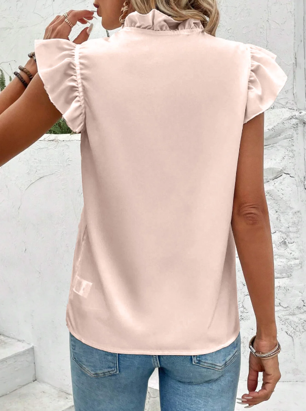 Belinda - Stylish Oktoberfest Blouse with V-neck and Ruffles for Women