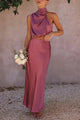 Tasha - Elegant Women's Long Draped Top And Skirt Set