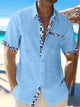 Aidan - Stylish Men's Linen Shirt with Breathable Fabric and Patterned Details