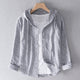 Lilac - Stylish Linen Hoodie Blouse for Effortless Summer Fashion