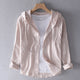 Lilac - Stylish Linen Hoodie Blouse for Effortless Summer Fashion