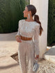 Coby - Elegant Sequin Crop Top and Wide-Legged Trousers Set