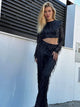 Coby - Elegant Sequin Crop Top and Wide-Legged Trousers Set