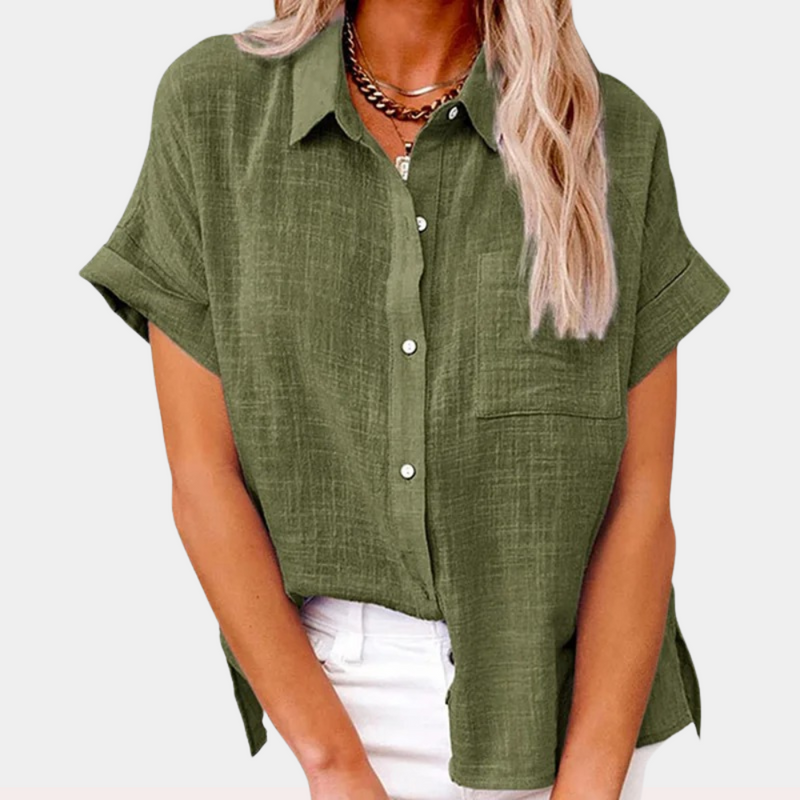 Jazmin - Airy Cotton Linen Blouse For Women Lightweight Summer