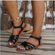 Jovita - Comfortable Flat Women's Sandals with Hook-and-Loop Closure