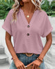 Alana - Women's Elegant Top with V-neck and Button Detail