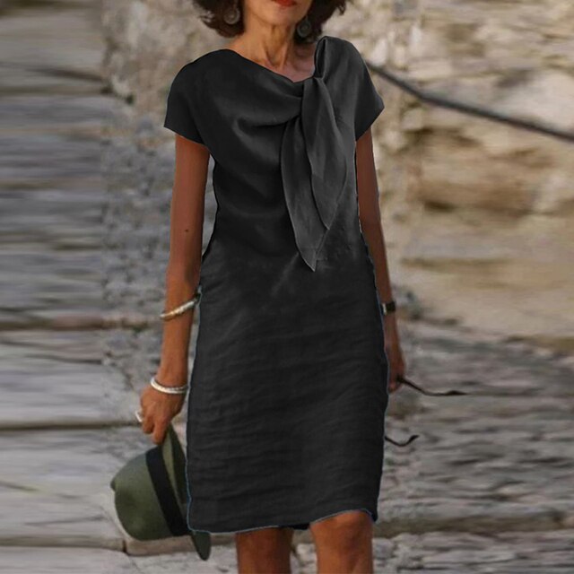 Lisandra - Elegant Chic Dress with Bow Tie Detail and Comfortable Fit