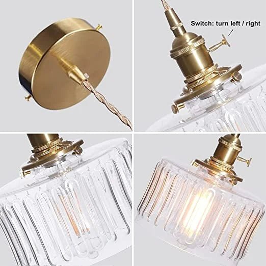 Florora - Elegant Vintage Glass Pendant Lamp Adjustable