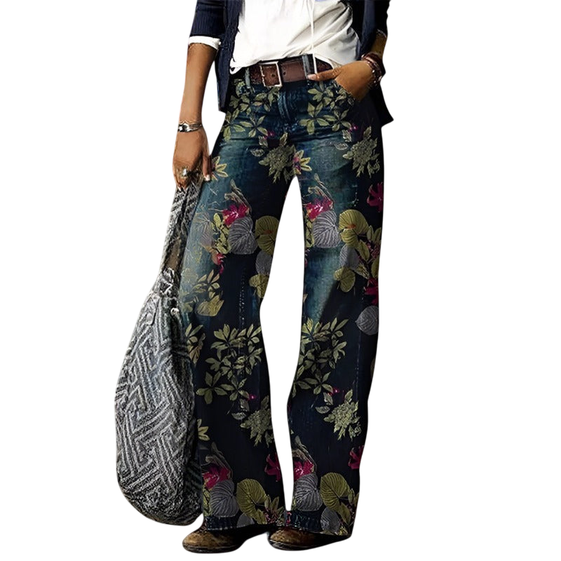 Florabel - Stylish Women's Jeans with Colorful Floral Print