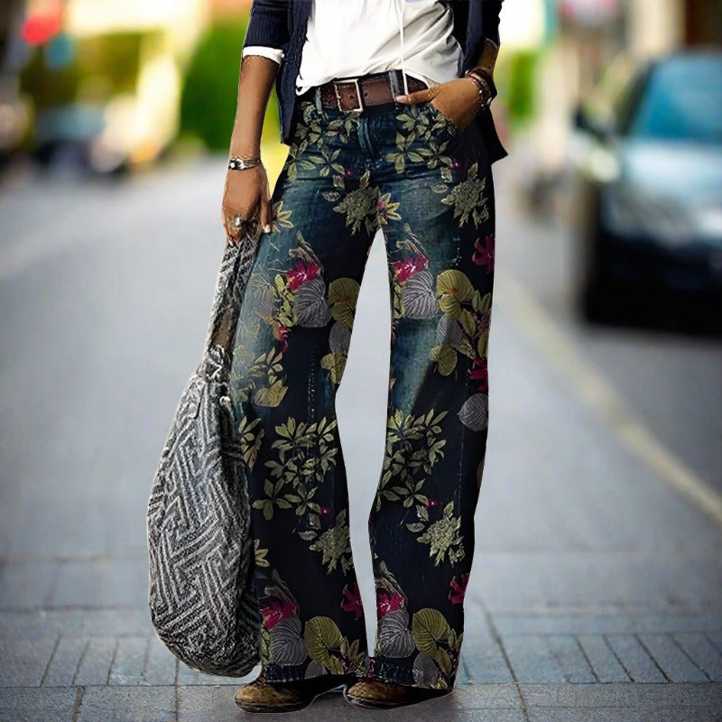 Florabel - Stylish Women's Jeans with Colorful Floral Print