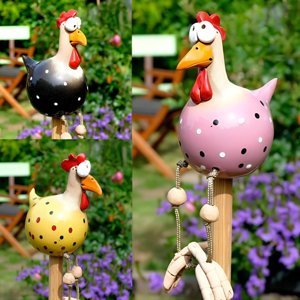Planora - Funny Large Eyed Chicken Garden Statue Outdoor Decor