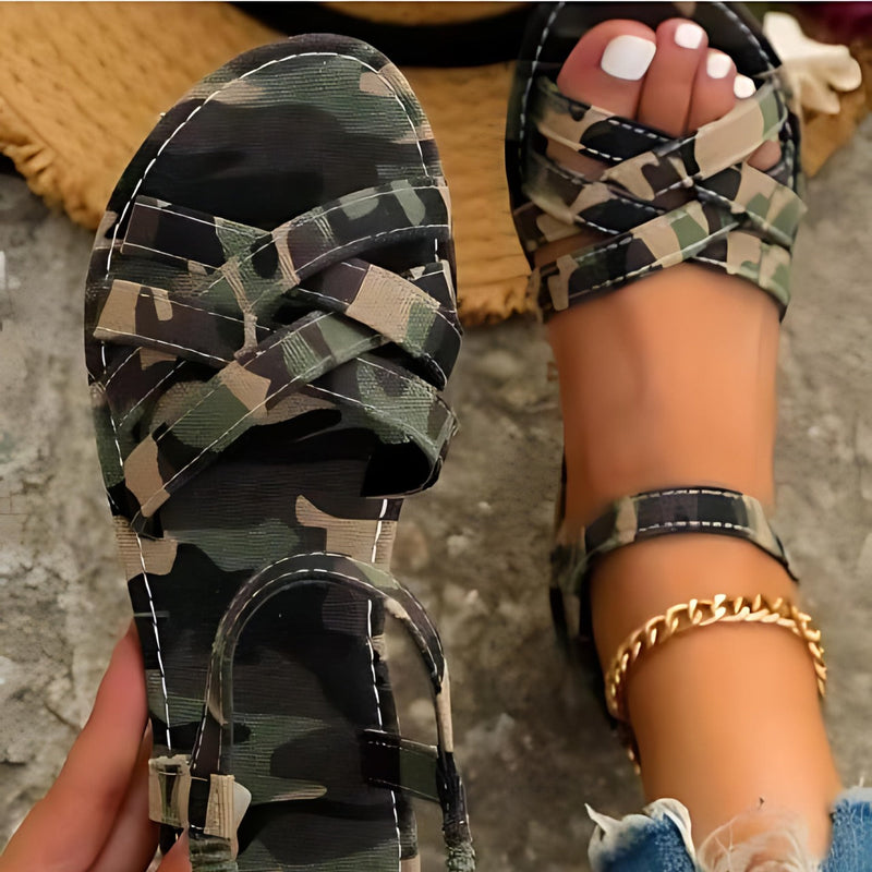 Jovita - Comfortable Flat Women's Sandals with Hook-and-Loop Closure