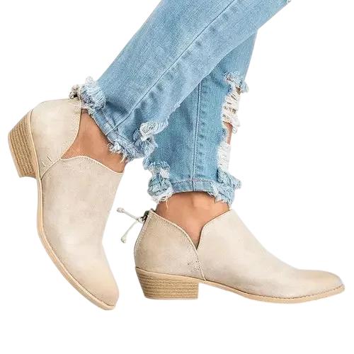 Bree - Stylish Heeled Ankle Boots with Chunky Heel and Suede Upper