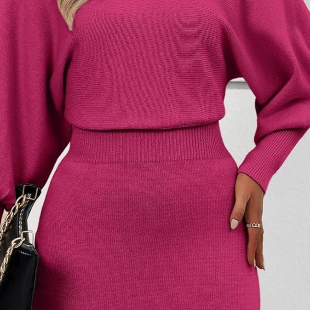 Monica - Elegant Women's Knitted Midi Dress for Timeless Style