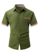 Joel - Stylish Men's Short-Sleeved Shirt with Decorative Chest Pocket